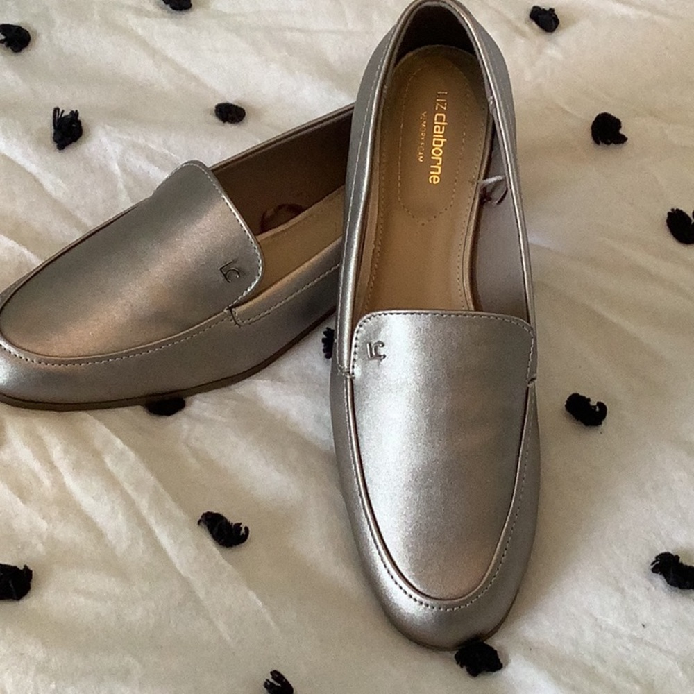 Liz Claiborne Silver Loafers